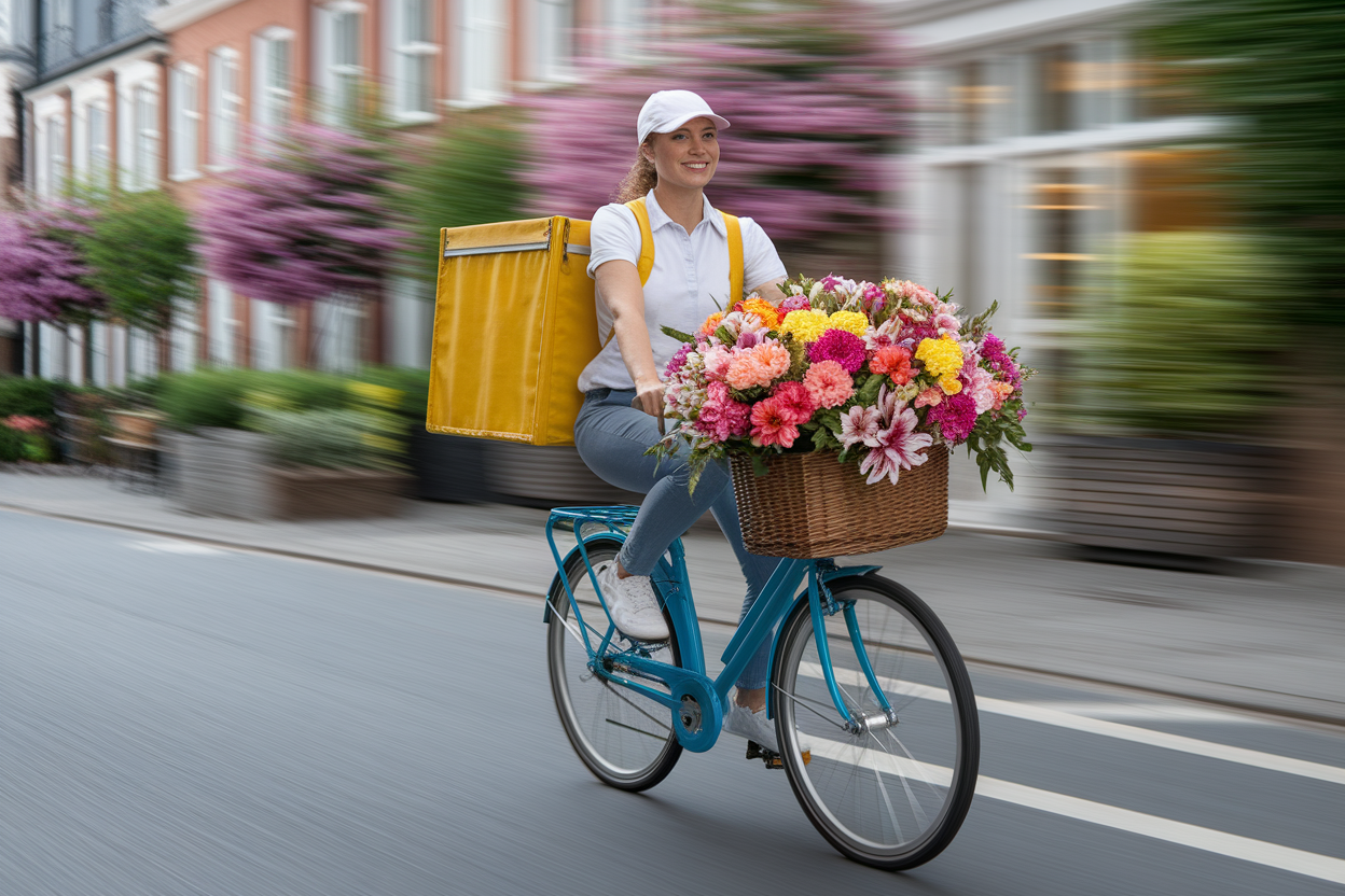 livreur-velo-bouquet-rue