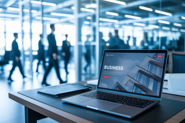 bureau-ordinateur-ecran-flou-personnes