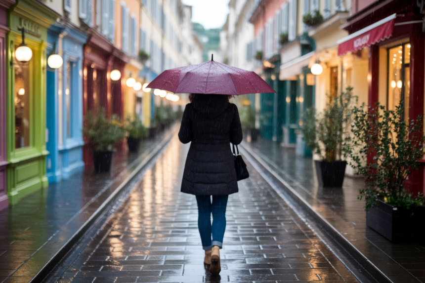 personne-parapluie-rue-nice-reflets