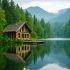 maison-lac-foret-montagne-reflet