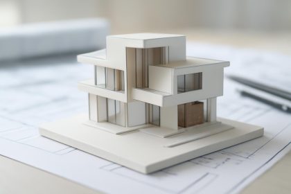 maquette-architecturale-moderne-plans-outils