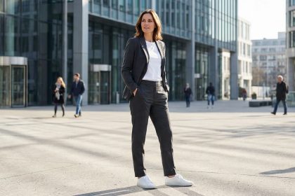 Peut-on porter un pantalon de tailleur femme avec des baskets sans perdre en élégance ?